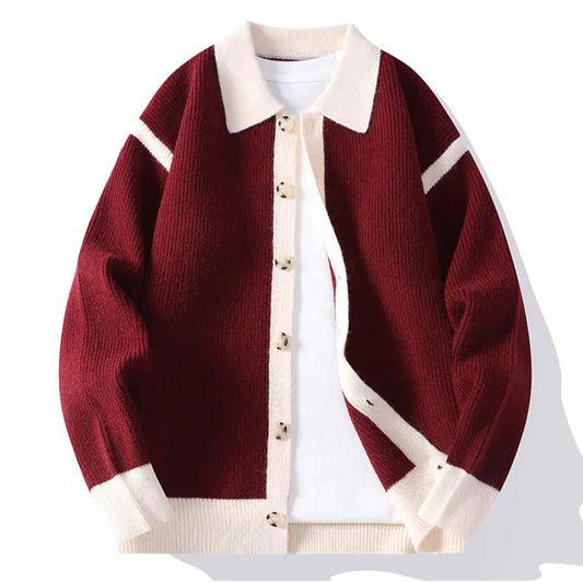 Men's Varsity Knit Cardigan - Stylish and Comfortable-The Yellow Prime