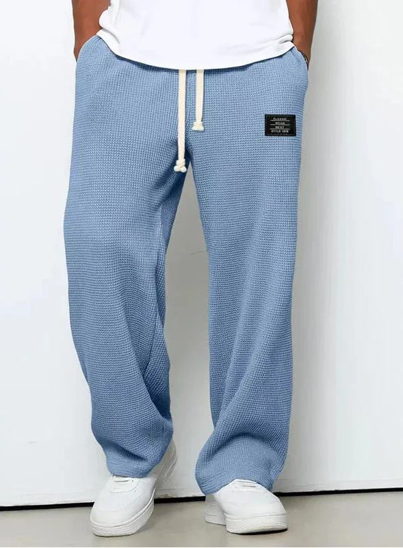 Men's Waffle Knit Drawstring Lounge Pants-The Yellow Prime