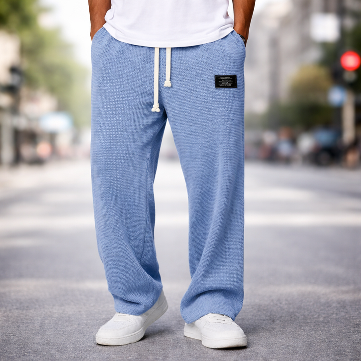 Men's Waffle Knit Drawstring Lounge Pants-The Yellow Prime