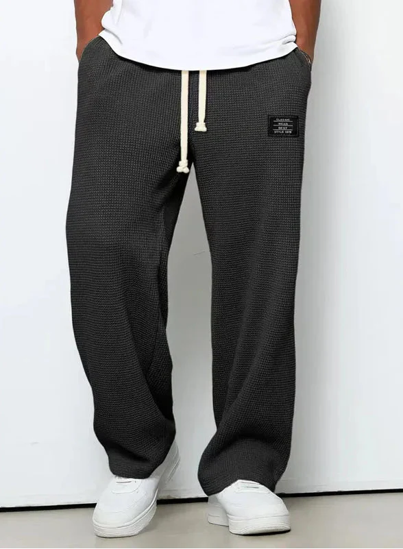Men's Waffle Knit Drawstring Lounge Pants-The Yellow Prime