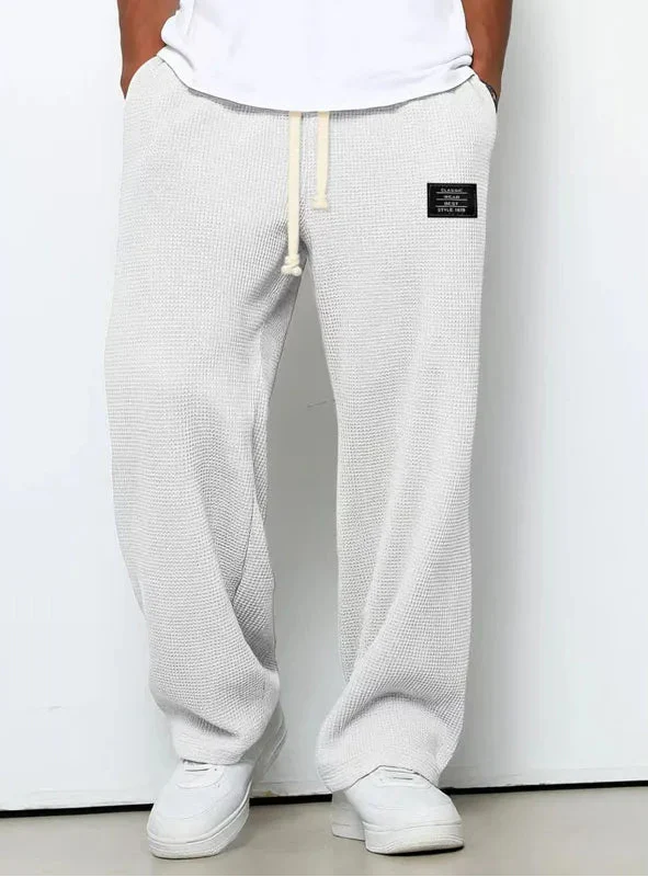 Men's Waffle Knit Drawstring Lounge Pants-The Yellow Prime