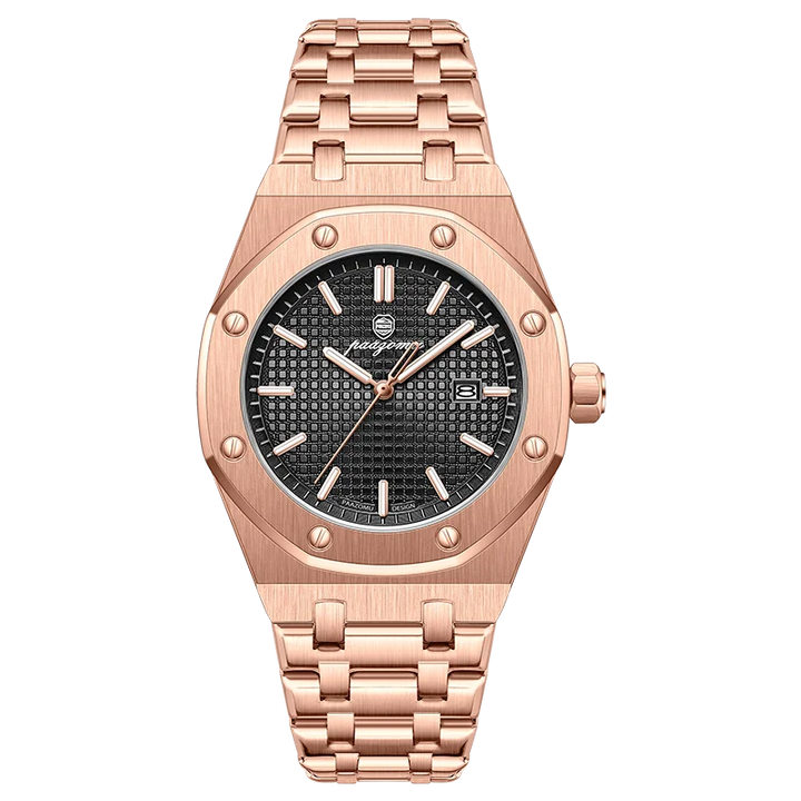 Men's Waterproof Quartz Stainless Steel Business Watch with Date-The Yellow Prime