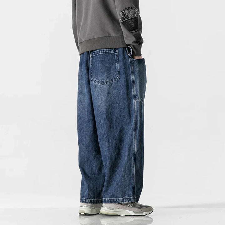 Men's Wide-Leg Relaxed Fit Denim Jeans-The Yellow Prime