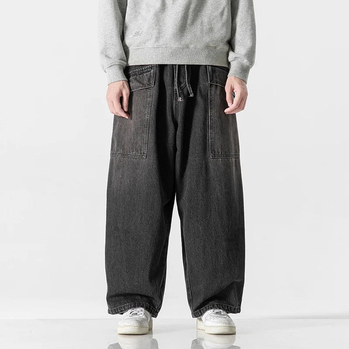 Men's Wide-Leg Relaxed Fit Denim Jeans-The Yellow Prime