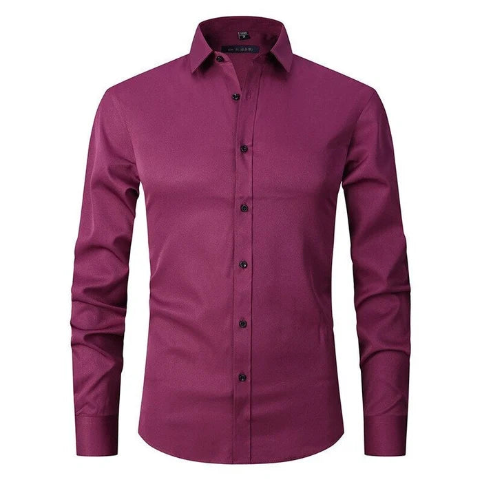 Men's Wrinkle-Free Stretch Dress Shirt-The Yellow Prime