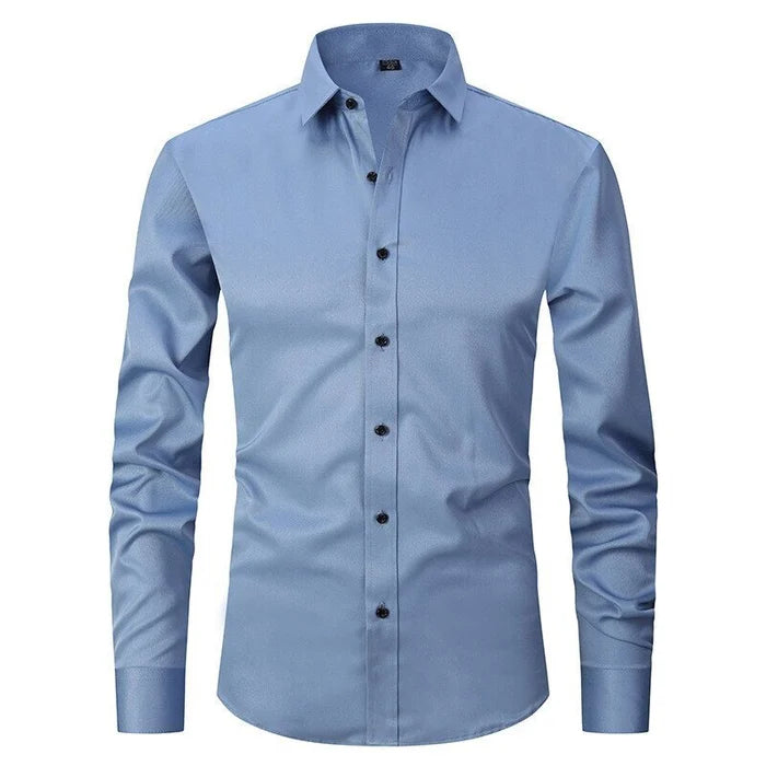 Men's Wrinkle-Free Stretch Dress Shirt-The Yellow Prime