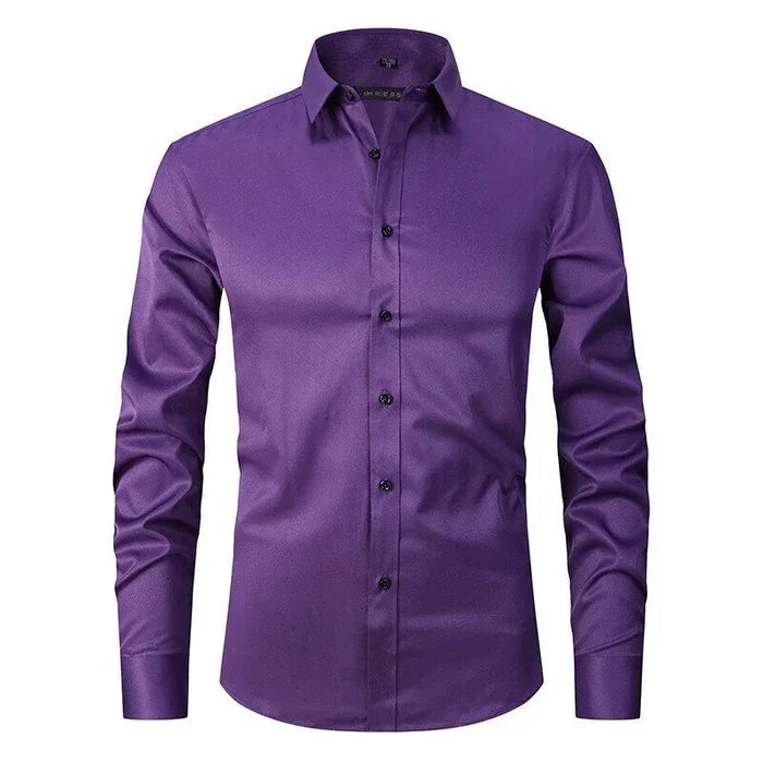 Men's Wrinkle-Free Stretch Dress Shirt-The Yellow Prime