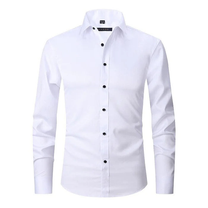Men's Wrinkle-Free Stretch Dress Shirt-The Yellow Prime