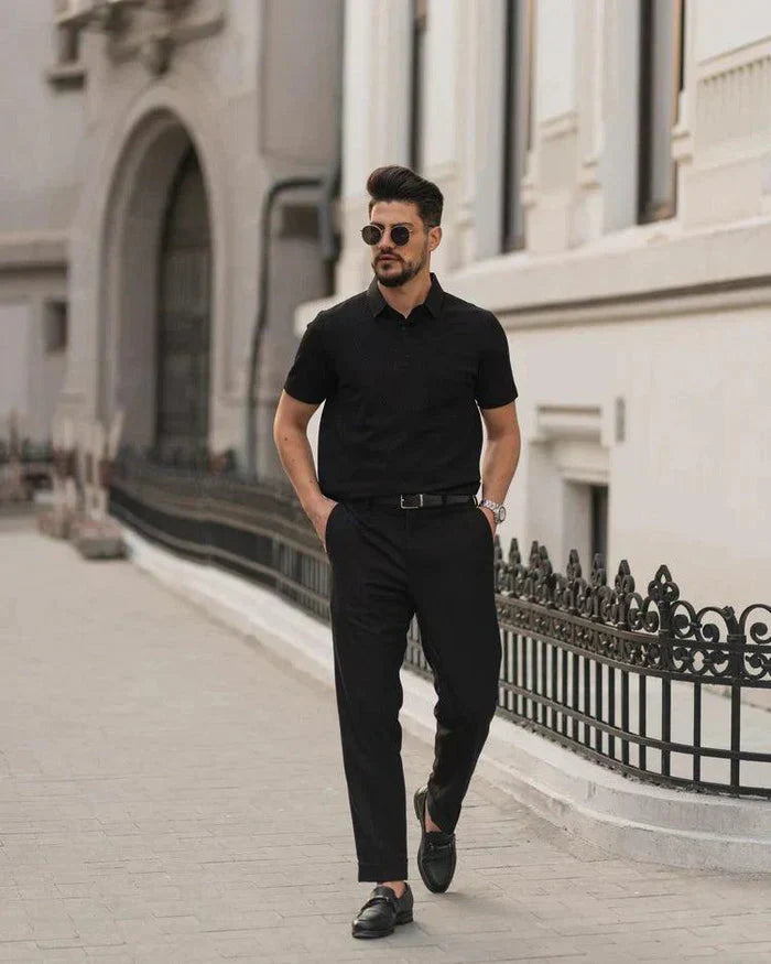 Men's breathable polo shirt - classic fit, cotton for office or casual wear-The Yellow Prime