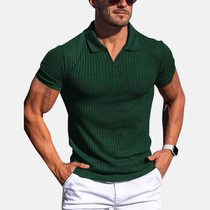 Men's breathable polo shirt – fitted ribbed design, quality fabric for summer-The Yellow Prime