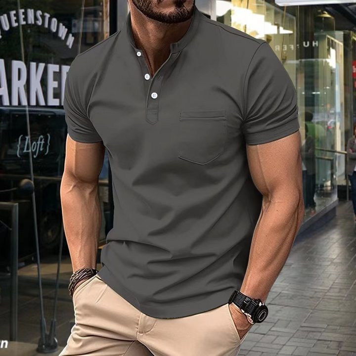 Men's breathable polo shirt – half collar, 100% cotton for casual wear-The Yellow Prime