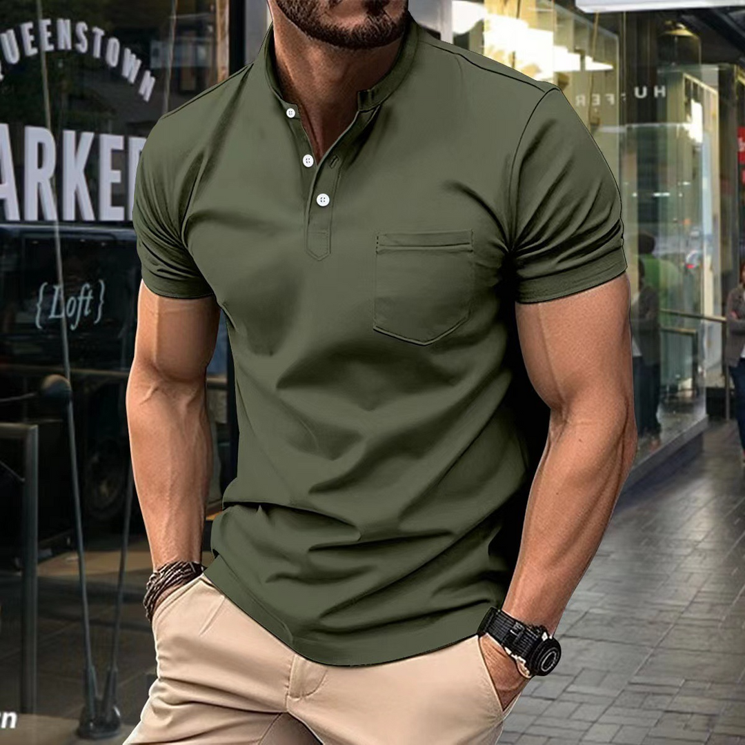 Men's breathable polo shirt – half collar, 100% cotton for casual wear-The Yellow Prime