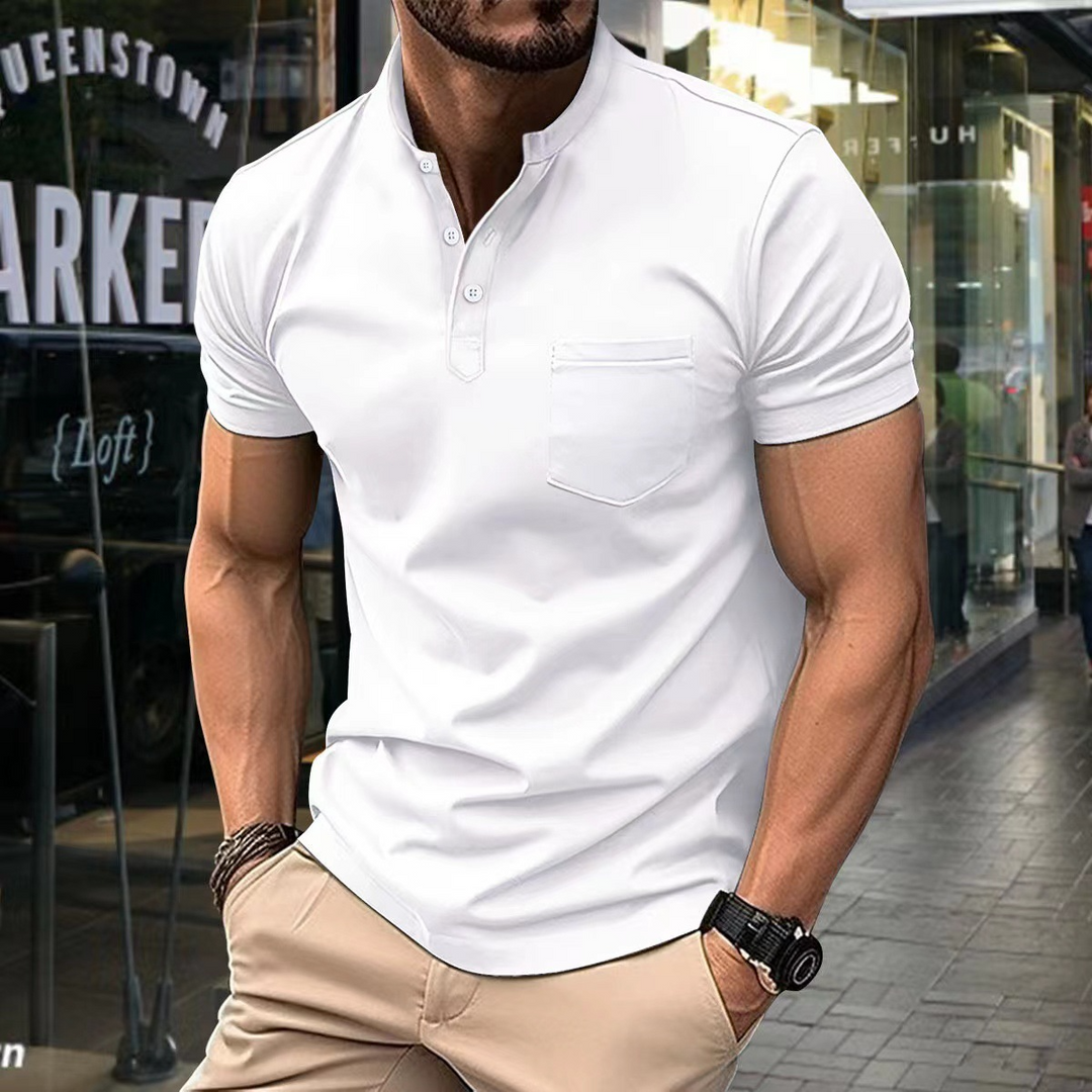 Men's breathable polo shirt – half collar, 100% cotton for casual wear-The Yellow Prime
