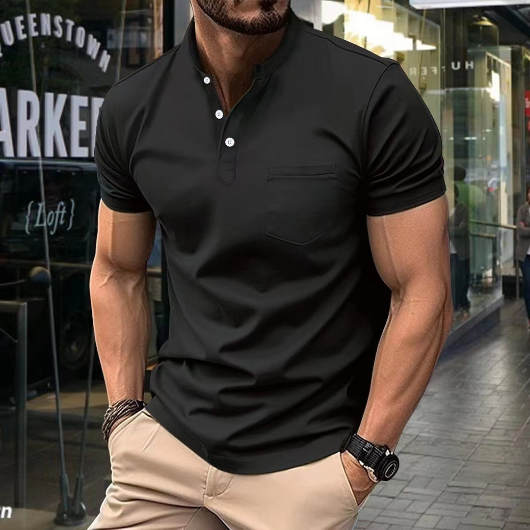 Men's breathable polo shirt – half collar, 100% cotton for casual wear-The Yellow Prime