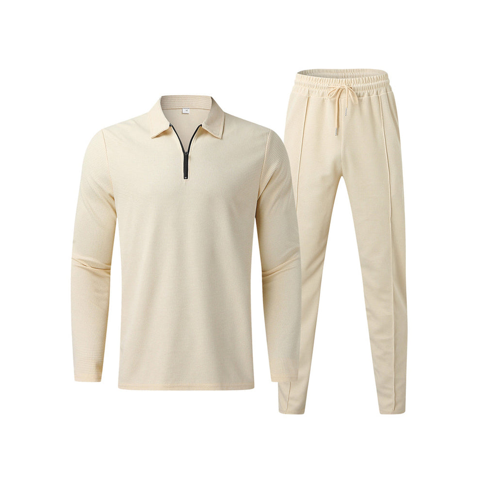 Men's breathable polo shirt set – modern cut, polyester for summer-The Yellow Prime
