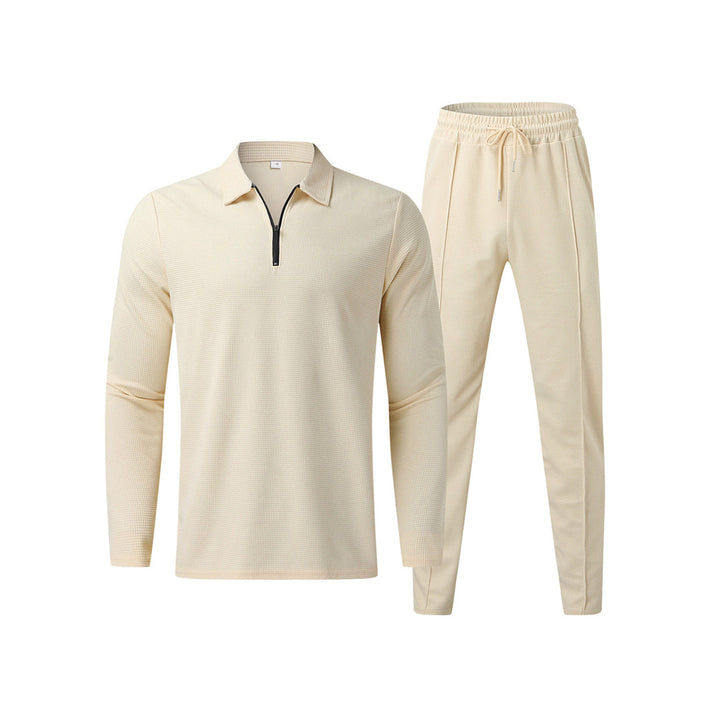 Men's breathable polo shirt set – modern cut, polyester for summer-The Yellow Prime