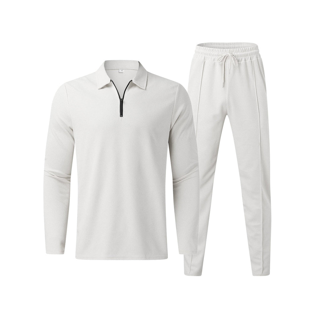 Men's breathable polo shirt set – modern cut, polyester for summer-The Yellow Prime