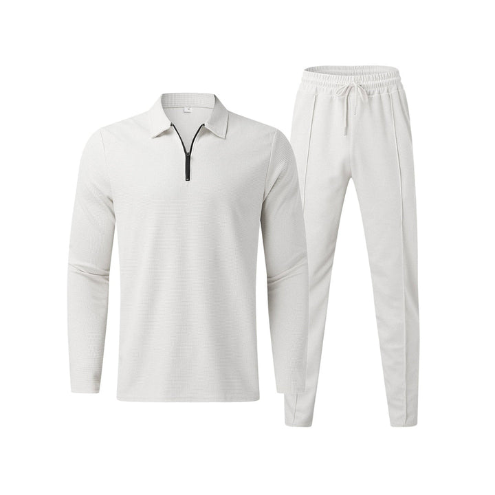 Men's breathable polo shirt set – modern cut, polyester for summer-The Yellow Prime