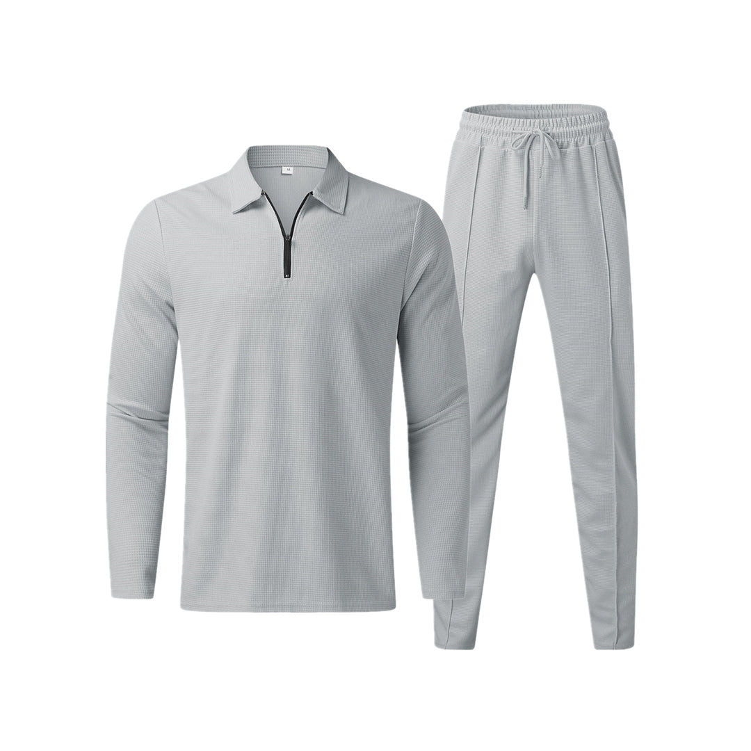Men's breathable polo shirt set – modern cut, polyester for summer-The Yellow Prime