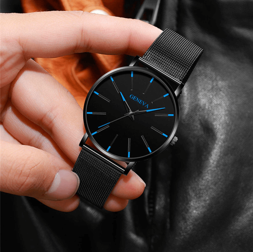Men's minimalist stainless steel business watch for everyday wear-The Yellow Prime