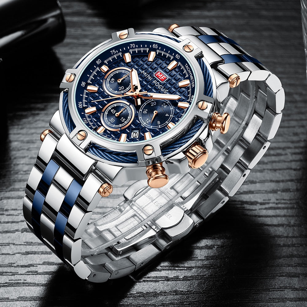 Men's modern stainless steel wristwatch for any occasion-The Yellow Prime
