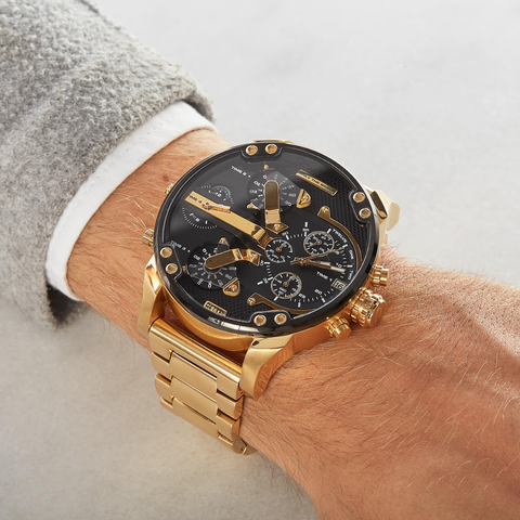 Men's sleek chronograph watch – sophisticated stainless steel design-The Yellow Prime