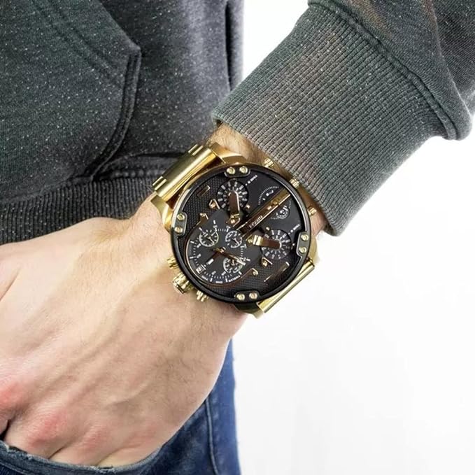 Men's sleek chronograph watch – sophisticated stainless steel design-The Yellow Prime