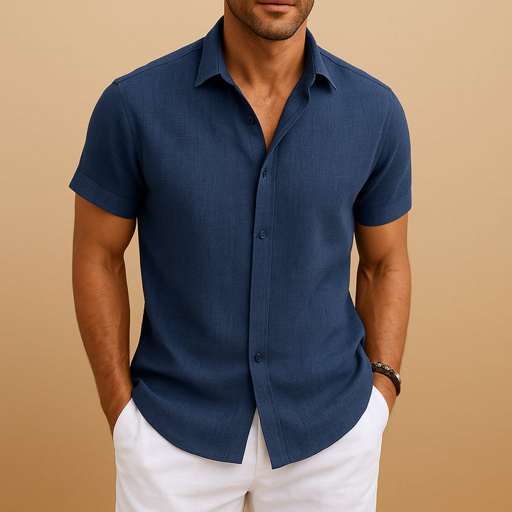 Men's Fitted Cotton Blend Shirt – Modern Classic Smart Casual
