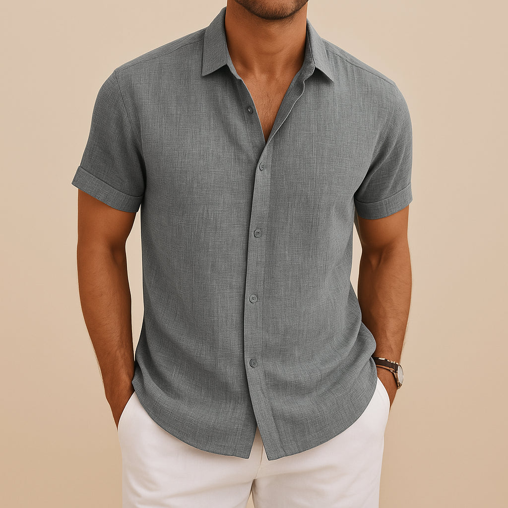 Men's Fitted Cotton Blend Shirt – Modern Classic Smart Casual