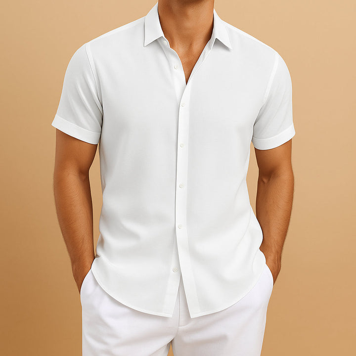 Men's Fitted Cotton Blend Shirt – Modern Classic Smart Casual