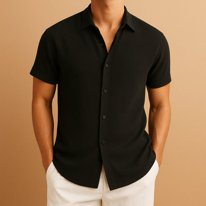 Men's Fitted Cotton Blend Shirt – Modern Classic Smart Casual