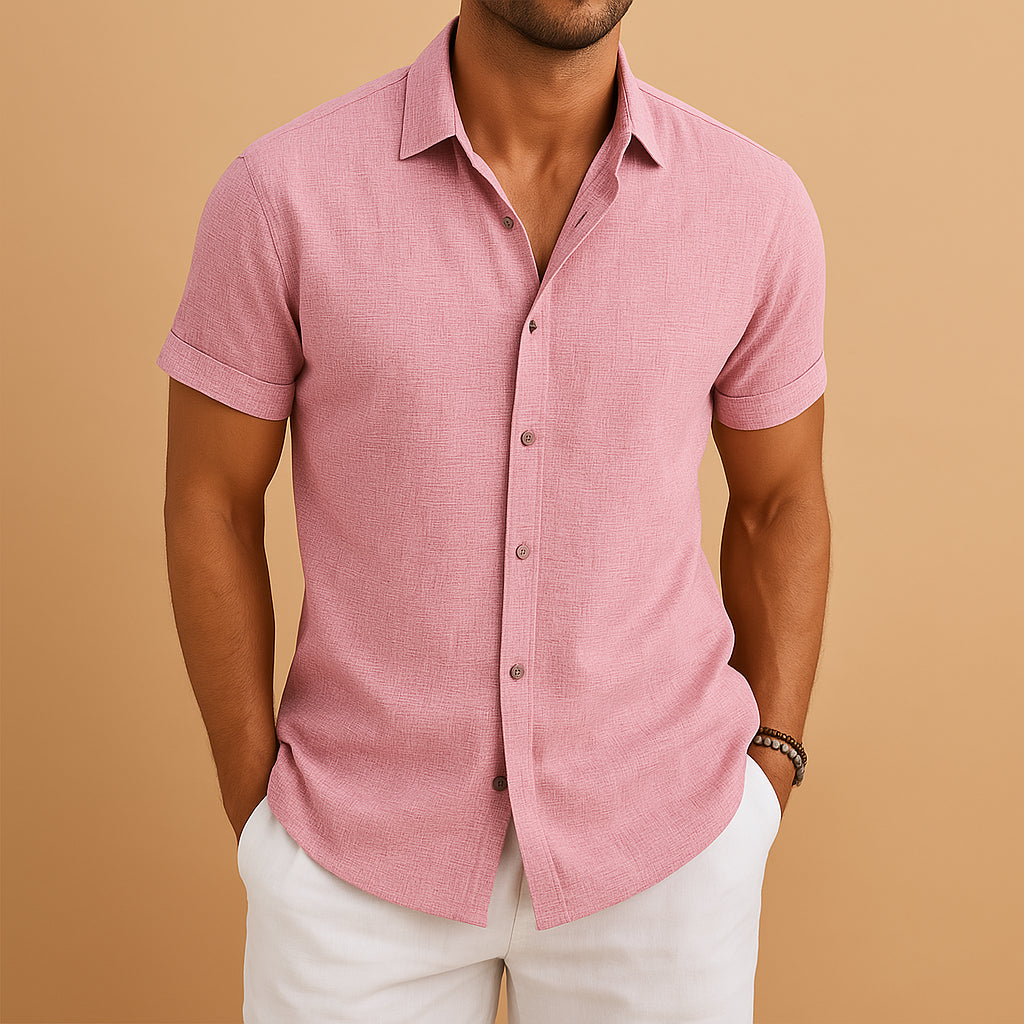Men's Fitted Cotton Blend Shirt – Modern Classic Smart Casual
