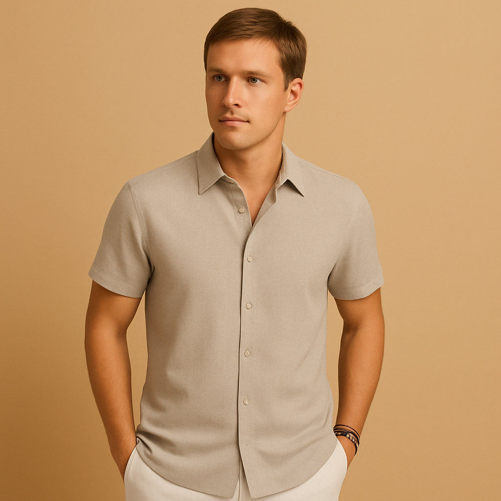 Men's Fitted Cotton Blend Shirt – Modern Classic Smart Casual