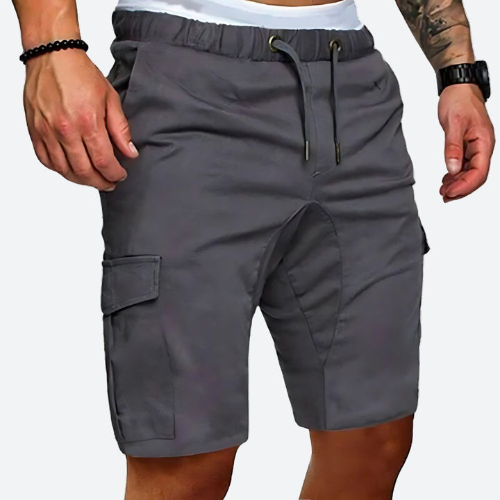 Men's Cotton Cargo Shorts with Flap Pockets for Casual Wear
