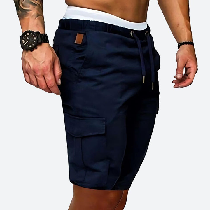 Men's Cotton Cargo Shorts with Flap Pockets for Casual Wear