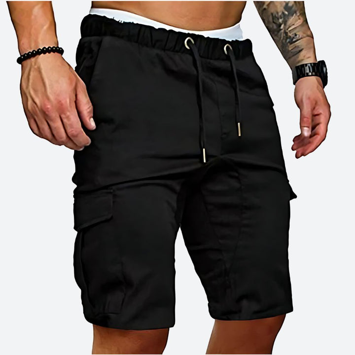 Men's Cotton Cargo Shorts with Flap Pockets for Casual Wear