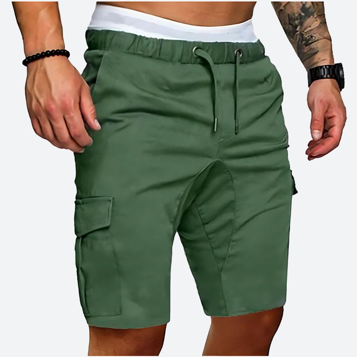 Men's Cotton Cargo Shorts with Flap Pockets for Casual Wear