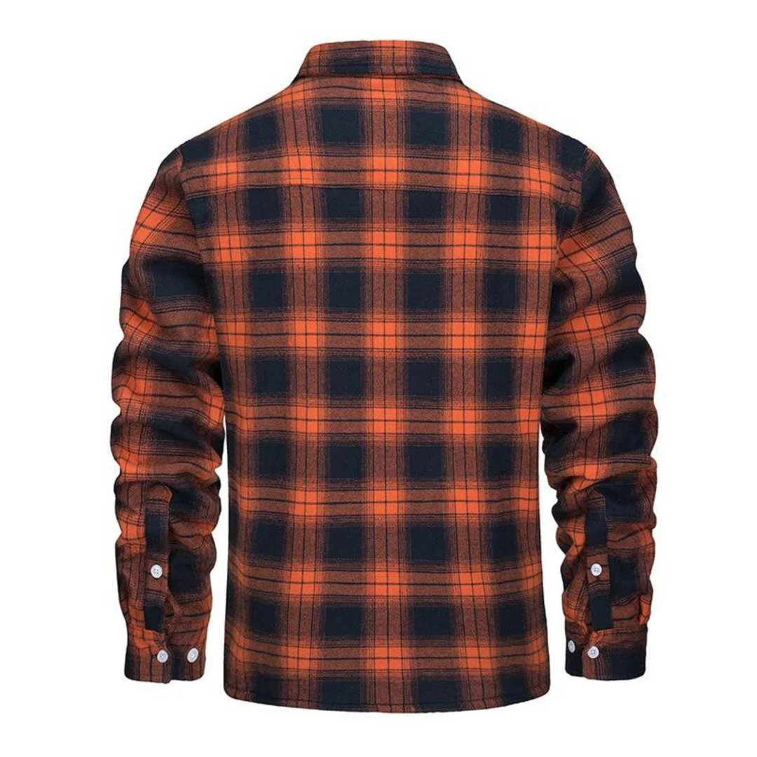 Men's Plaid Sherpa Jacket with Warm Lining