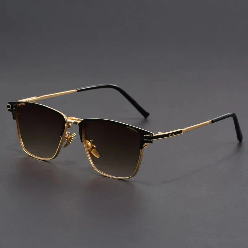 Metal Frame Sunglasses – UV400 Geometric Shades for Stylish Protection-The Yellow Prime