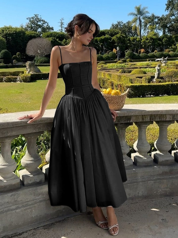 Elaine | Women's Corset Midi Dress for Formal Events-The Yellow Prime