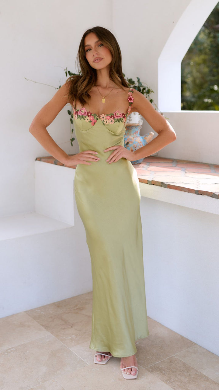 Gabrielle | Women's Elegant Floral Maxi Dress-The Yellow Prime