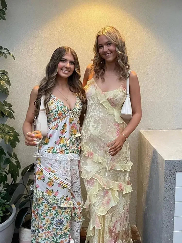Mindy | Women's Spaghetti Strap Maxi Dress-The Yellow Prime