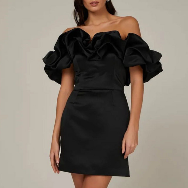 Lynn | Women's Playful Ruffle Mini Cocktail Dress-The Yellow Prime