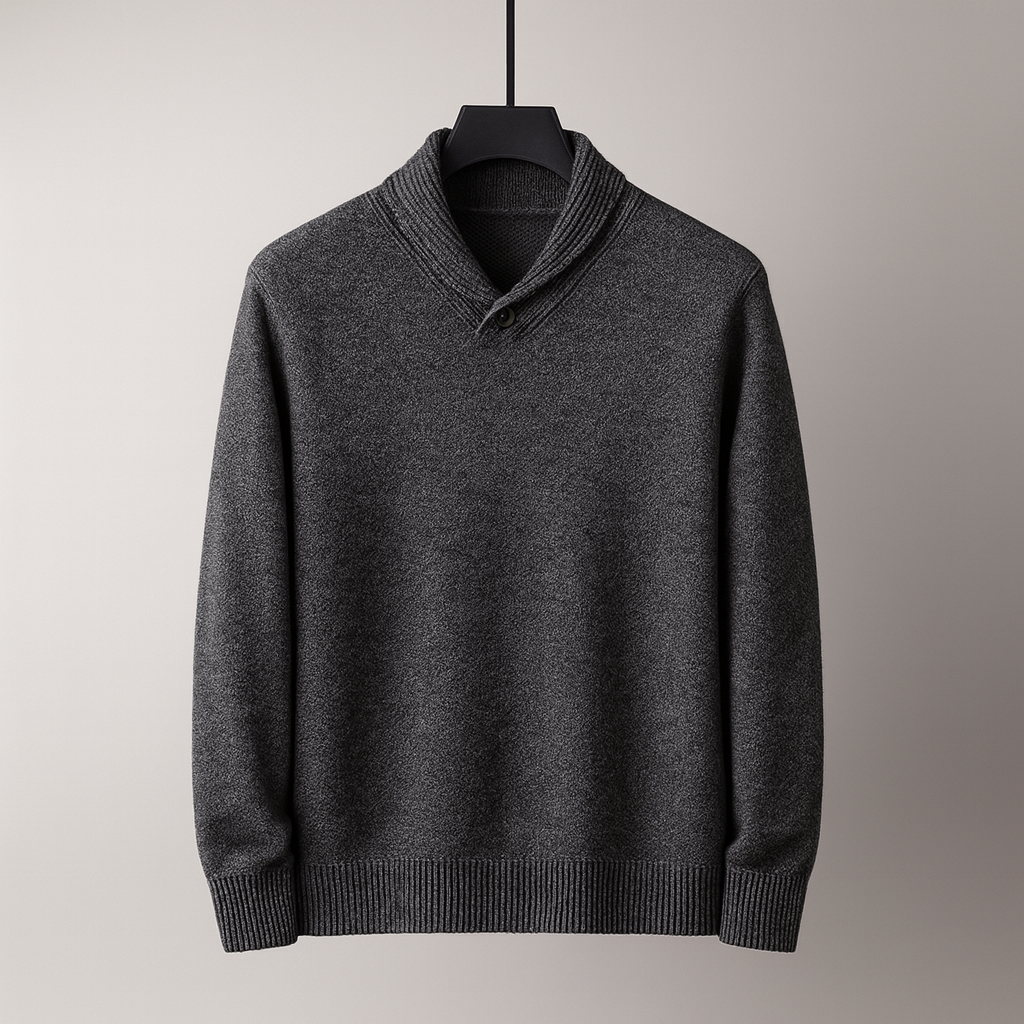 Michael | Men's Merino Wool Shawl Collar Sweater-The Yellow Prime