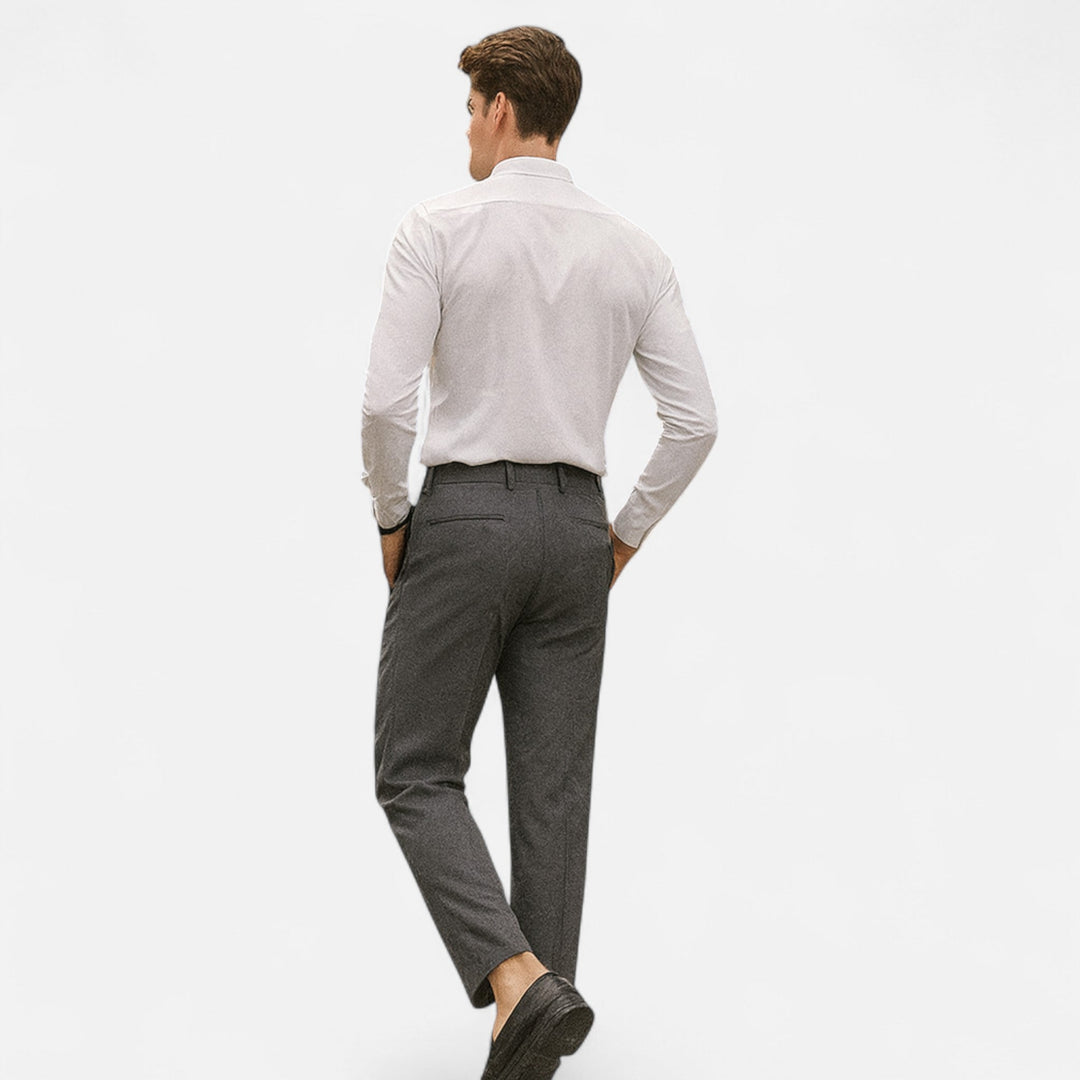 Michael | Men's Slim Fit Tailored Ankle Trousers-The Yellow Prime