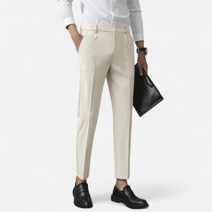 Michael | Men's Slim Fit Tailored Ankle Trousers-The Yellow Prime