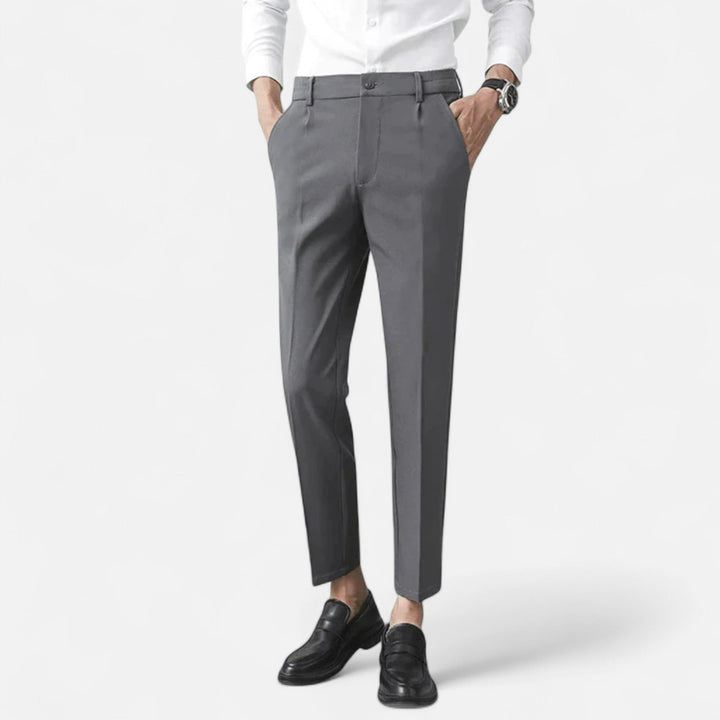 Michael | Men's Slim Fit Tailored Ankle Trousers-The Yellow Prime