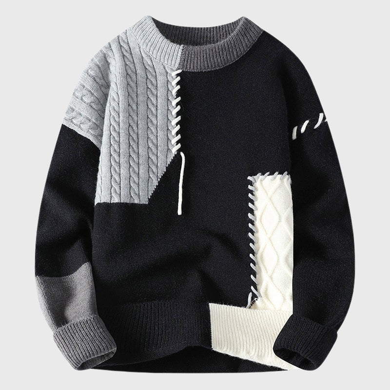 Men's Contrast Stitch Knit Sweater