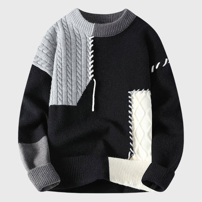 Strickpullover für Herren mit Kontrastnähten – kuscheliger Begleiter für Herbst und Winter