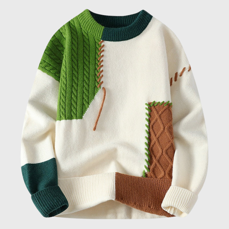Men's Contrast Stitch Knit Sweater